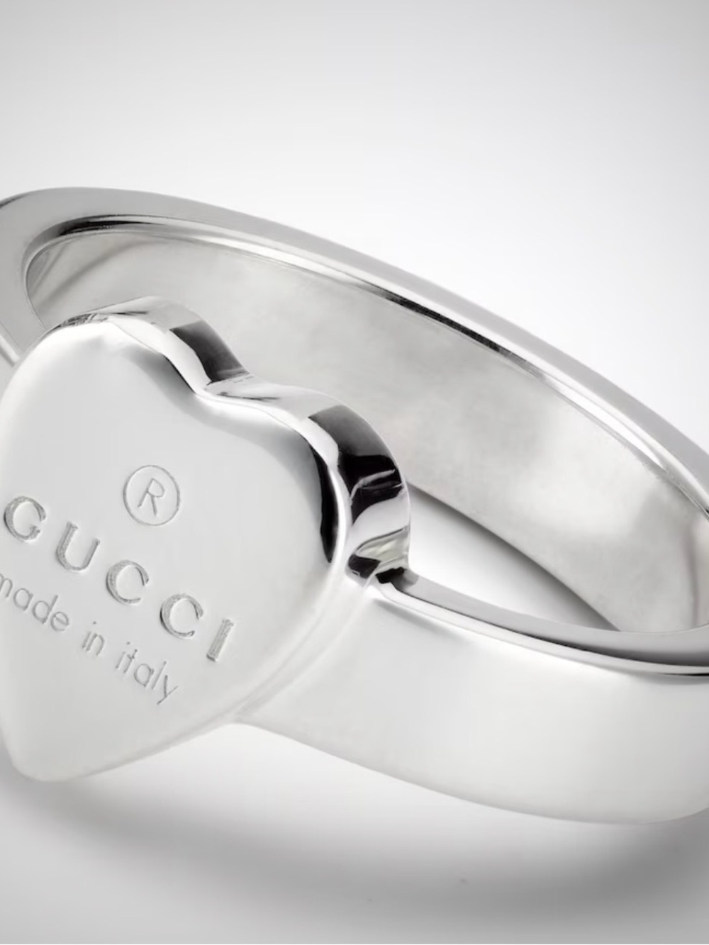 Gucci Silver Heart Cuff Bracelet